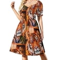 thumbnail image 2 of GRIEGO: Vestido de verano de manga corta con estampado de friso fresco de damas de la corte de la antigua Grecia., 2 of 7
