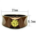 thumbnail image 2 of Womens Coffee Brown Ring Anillo Cafe Para Mujer Stainless Steel with AAA Grade CZ in Topaz Lugo, 2 of 4