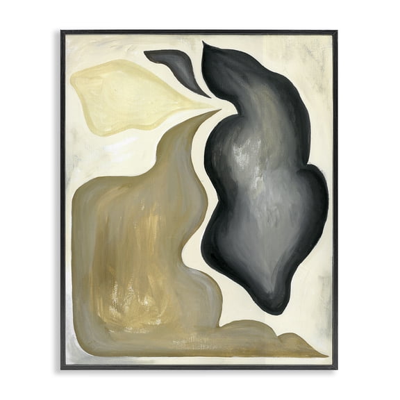 Stupell Industries Modern Fluid Shape Abstract Composition Black Framed Giclee Art, 11 x 14, by Lil' Rue