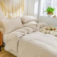 thumbnail image 4 of Move Over Beige Gray Tassel Beding Sets Microfiber Duvet Cover Set Twin Three Layer Tassels Pattern No Filling, 4 of 7