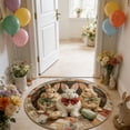 thumbnail image 4 of Weloille Easter Bunny Egg Round Shaggy Rug, Skin Friendly Soft 3D Visual Anti-Slip Washable Fluffy Carpet, Decorative Round Rugs for Living Room Sofa Bedroom Home Decor, 4 of 6