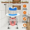 Heavy Duty Shower Stool with Back, 500lb Capacity, Adjustable, Tool