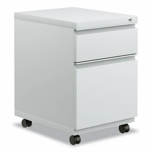 Alera File Pedestal with Full-Length Pull, Left or Right, 2-Drawers: Box/File, Legal/Letter, Light Gray, 14.96" x 19.29" x 21.65"