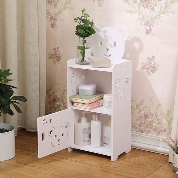 Muebles de oficina para el hogar, mesita de noche de PVC con diseño de oso ahuecado, mesita de noche independiente para el hogar, dormitorio y almacenamiento de alquiler, almacenamiento escalonado, ga