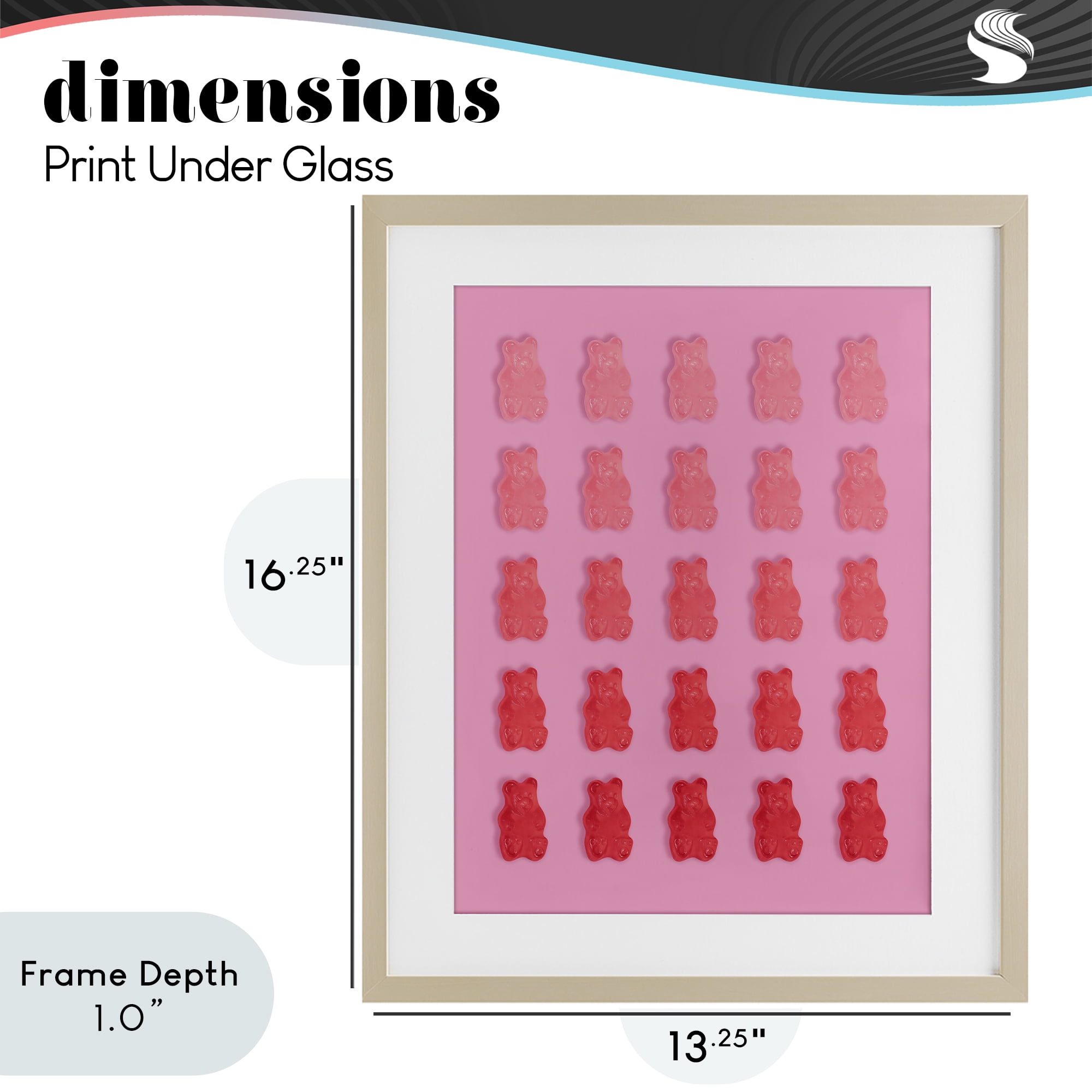 Stupell Industries Pink & Red Bear Gradient Birch Framed Print Under Glass, design by LISH Creative
