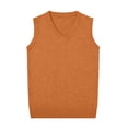 thumbnail image 2 of Dpytoraw Mens Fashion Casual Jacquard V Neck Jacquard Bottomed Plaid Shirt Sleeveless Sweater Vest, 2 of 4
