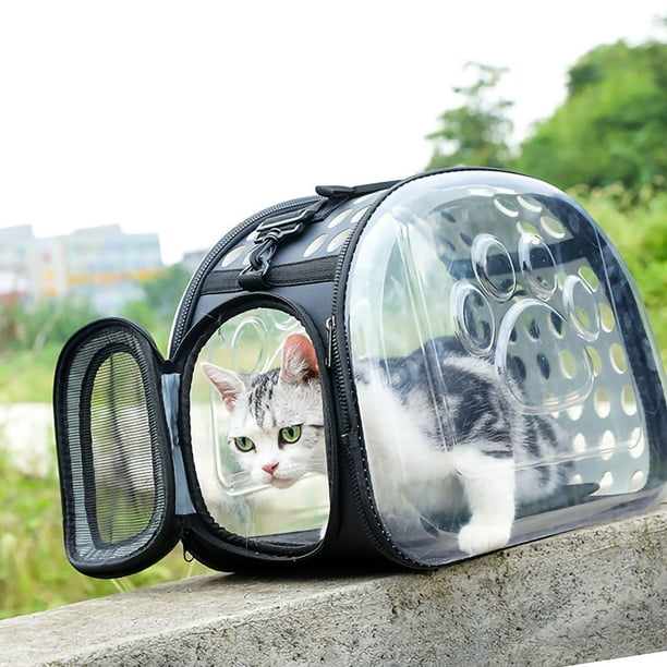 Nouveau double Expandabale et portable sac pour chat respirant sac de transport  pour animaux de compagnie sac à dos de voyage en plein air pour chat et  chien espace transparent