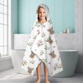 thumbnail image 6 of White Highland Cow Flower Pattern Hooded Bath Towel，60"x35" for Ages 3 To 12 Kids, Quick Dry Lightweight Soft Microfiber Hood Beach Towel Cover Up for Kids, 6 of 7
