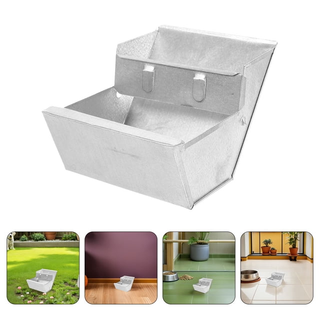 unbranded 5Ud Alimentador De Metal Para Conejos Con Bebedero Colgante Plata Para Jaulas De Pequeños