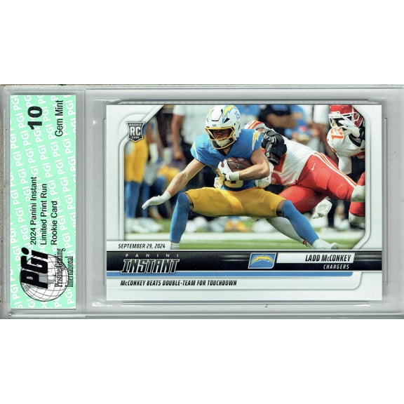 Ladd McConkey 2024 Panini Instant #64 Just 257 Made! Rookie Card PGI 10