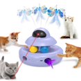 thumbnail image 1 of Juguete interactivo para gatos MOHAYA 4 en 1, morado con mariposa eléctrica, 1 of 6