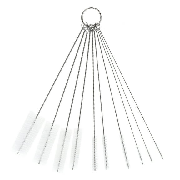 Raindrops 10Pcs White Cylindrical Nylon Tube Brushes for Adults Cleaning