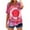 Pink#01, variant on Linen Shirts for Women Casual Short Sleeve Tie Dye Gradient Color Print Button Down V Neck Graphic T-Shirts Trendy Bleached Beach Vacation Tees Tops Blue#01 XXL