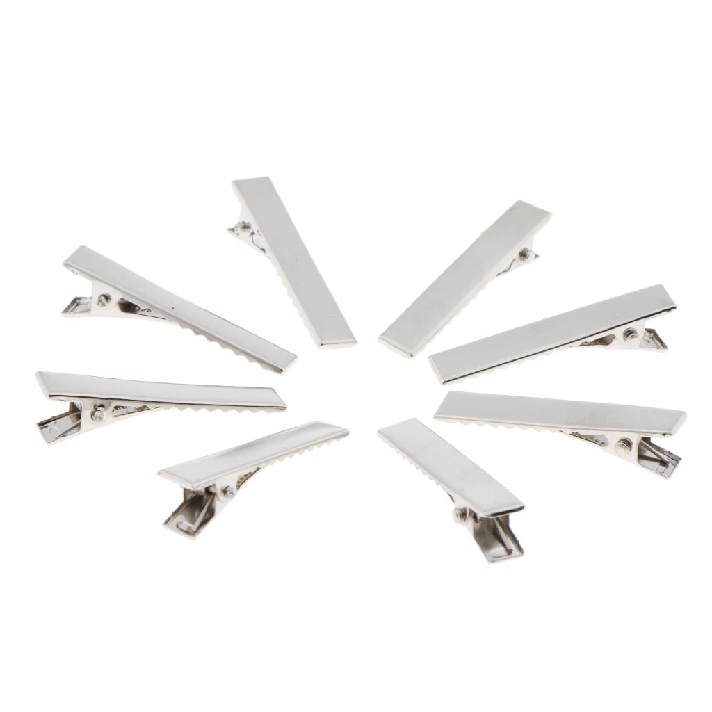 FVDPWYE 150Pcs Single Prong 6x55mm Metal Alligator Hair Clips with Teeth Salon Girls