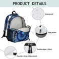 thumbnail image 4 of Blue and White Tie Dye Pattern Backpack for School, Cute School Bag with Adjustable Shoulder Straps and Padded Back, 13.8"x11.4"x6", 4 of 5