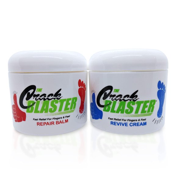 Crack Blaster Repair - Bálsamo curativo para los dedos del talón de la piel agrietada y crema para el cuerpo y la piel seca Crack Blaster Revive