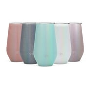 Simple Modern Spirit 16oz Wine Tumbler Glass with Lid - Vacuum Coffee Mug Stemless Cup 18/8 Stainless Steel Shimmer: Aqua Aura