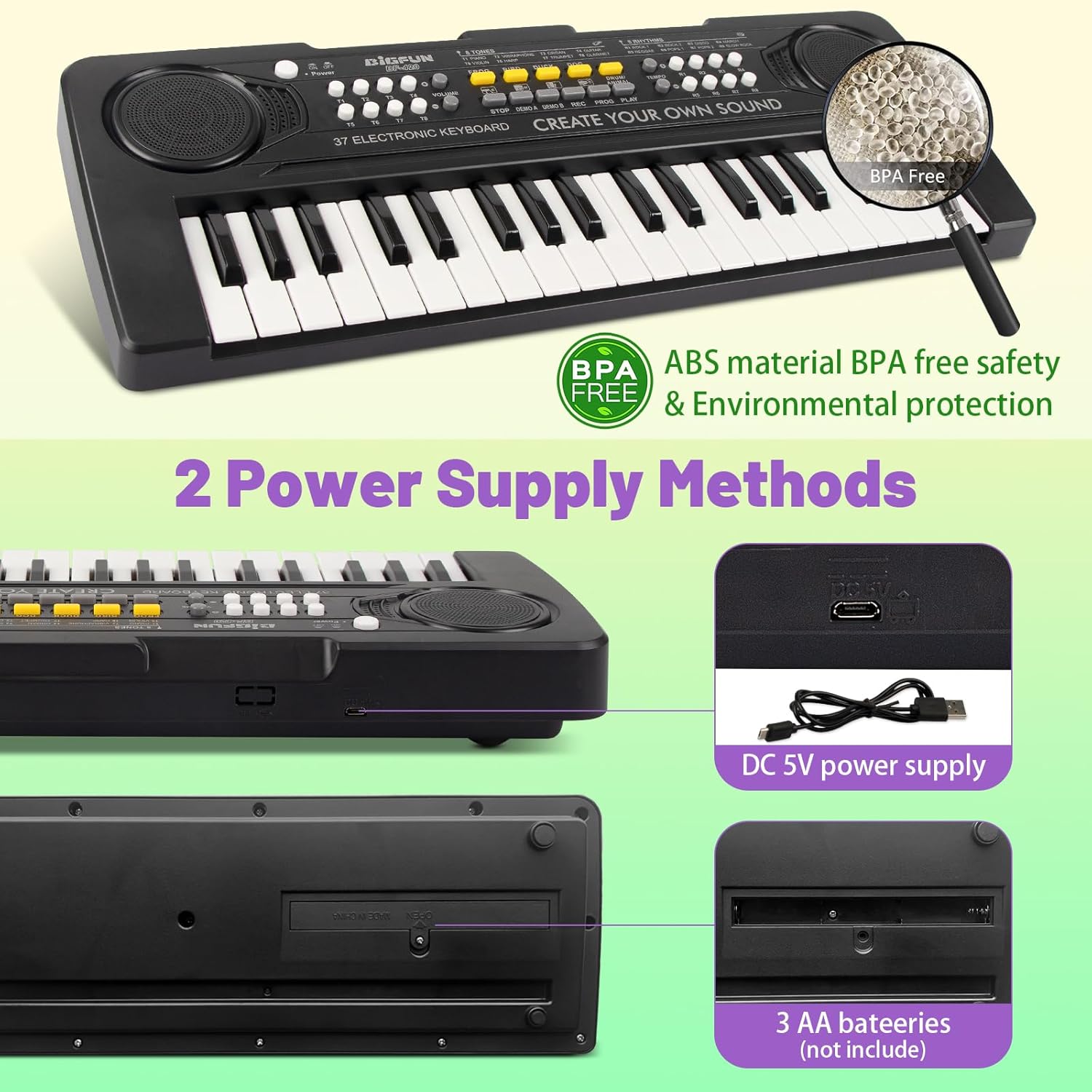 Mixfeer 37-Key Portable Electronic Piano Keyboard for Kids photo 5
