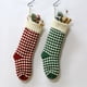 thumbnail image 2 of ¡Compra Ahora y Ahorra!, Juego de medias navideñas de tamaño pequeño de 37 cm, decoración con colgante, bolsa de regalo de Navidad, bolsa de lana tejida, bolsa de dulces, mural de lunares Akmoler, 2 of 9