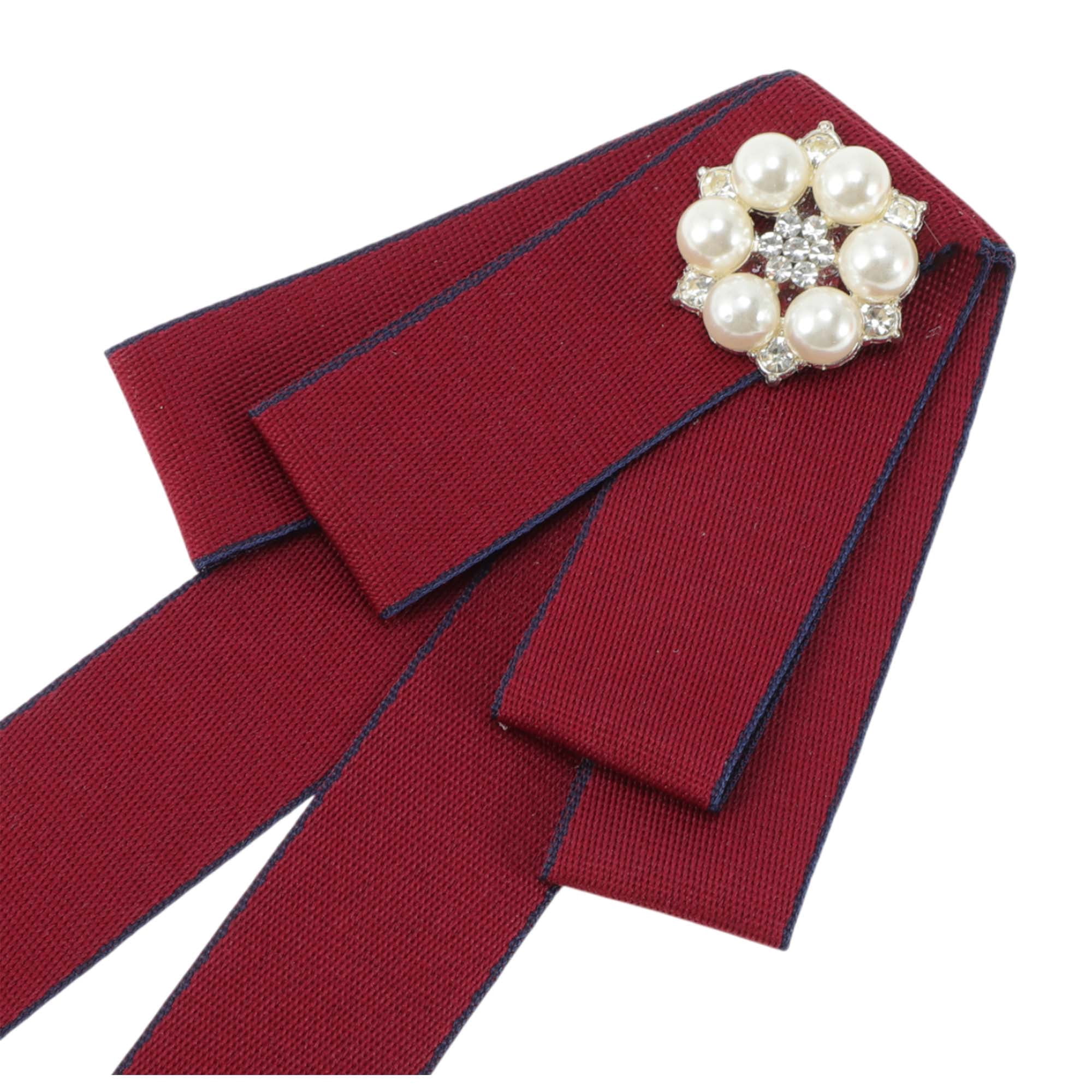 Unique Bargains Ribbon Bow Brooch for Party Wedding Gifts Red