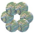 thumbnail image 7 of Yayeee 6 PCS Drink Coasters with Holder Set Woven Absorbent Round Tabletop Hot Pad, Beige Tree, 7 of 7