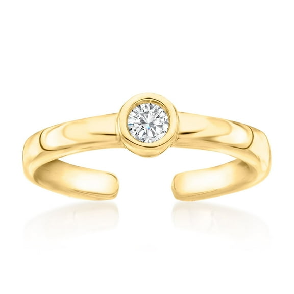 Ross-Simons 0.10 Carat Bezel-Set Diamond Toe Ring in 18kt Gold Over Sterling, Women's, Adult