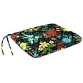 thumbnail image 4 of Jordan Manufacturing 16" x 16" Black Floral Square Outdoor Chair Pad Seat Cushion with Ties (2 Pack), 4 of 11