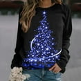 thumbnail image 2 of Camiseta holgada de manga larga con cuello redondo y estampado navideño para mujer Fridja FKASFK1055, 2 of 4