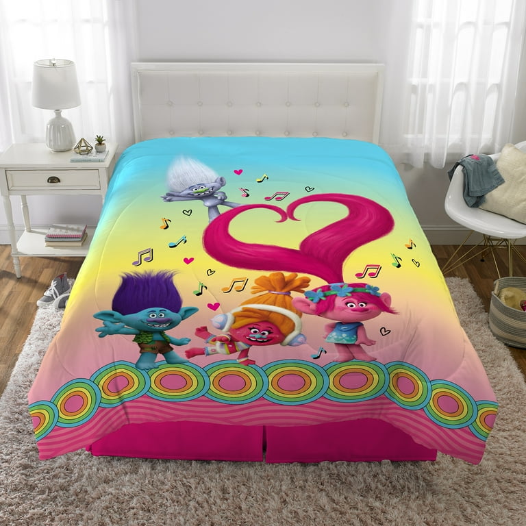 Trolls - - Trolls Kids Twin Bed in a Bag, Comforter and Sheets, Pink, DreamWorks