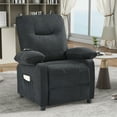 thumbnail image 3 of Highsound Electric Recliner With Heat & Massage, Manual Recline Heavy Lounge Chair with Padded Arms & Side Pocket, Black, 3 of 11