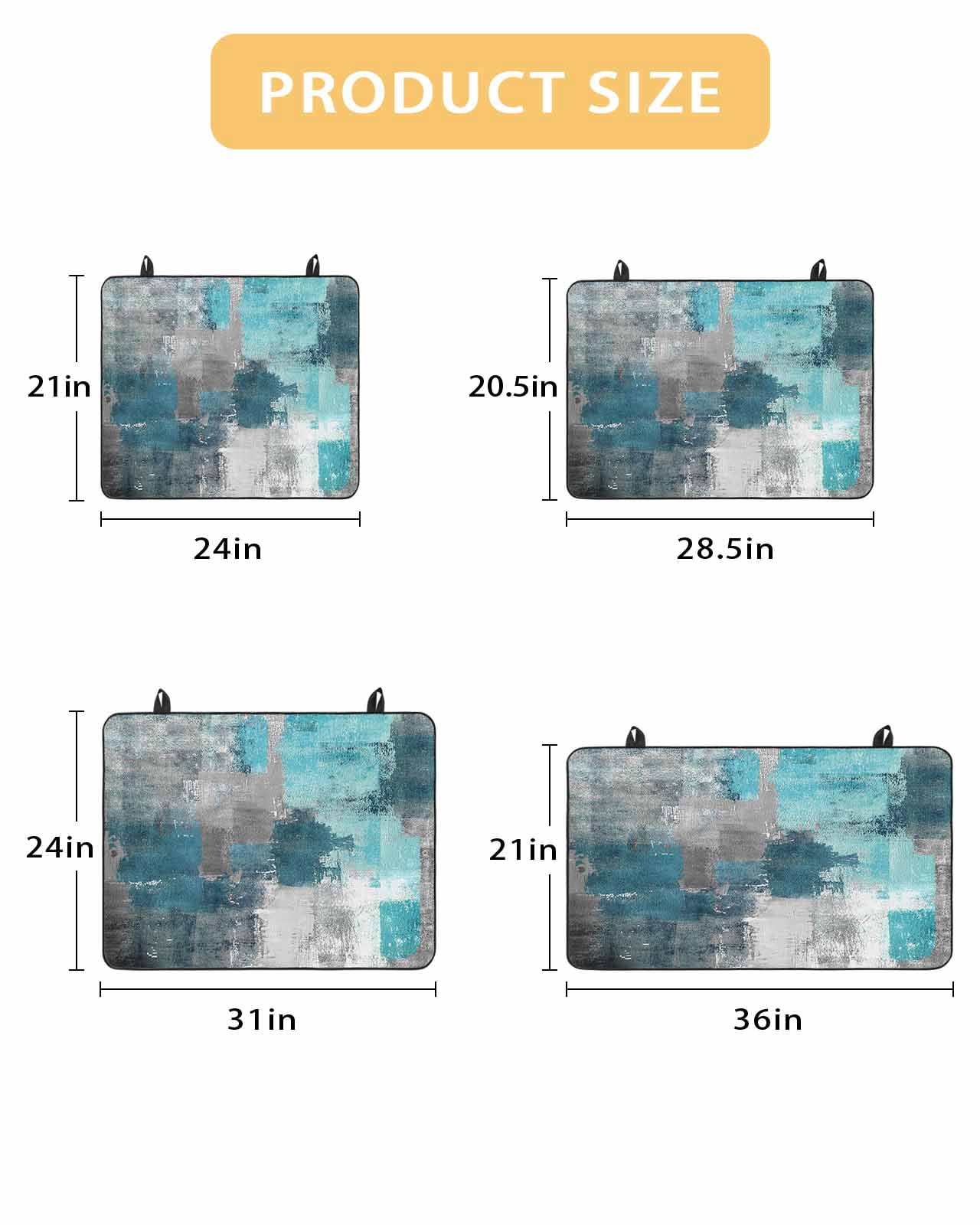 nqOlkjepod Large Induction Cooktop Protector Mat 36"x21", Turquoise Grey Painting Stove Top Covers for Electric Stove, Abstract Street Smear Art Modern Stove Burner Cover Mats, Glass Top Stove Cover