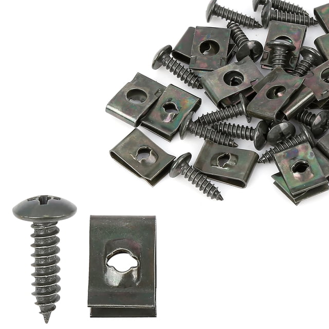 20 Juegos 4.2x16mm Coche Clips U Clip Tornillo Surtido Verde