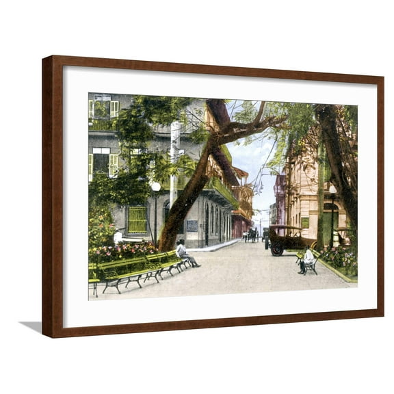 Art.com Sixth Street, Panama City, C1900s Giclee Print, Brown Frame Wall Art, 29" x 21"