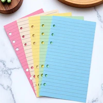 BESTYASH Smooth Writing Loose Leaf Paper Inserts 6-Hole Lined Assorted