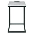 thumbnail image 3 of Table C Norwich avec Base Noire et Dessus en Marbre Blanc avec Port d'Alimentation, 3 of 3