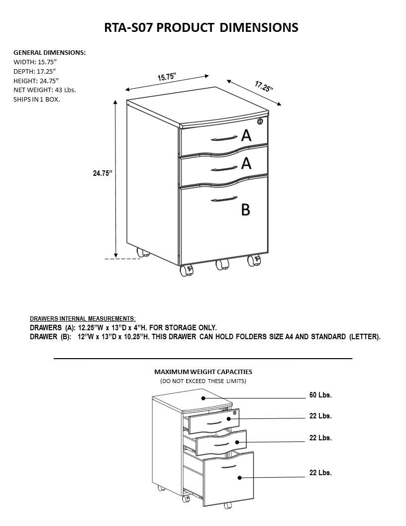 Tribeka Rolling File Cabinet