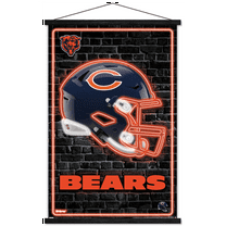 NFL Chicago Bears - Neon Helmet 23 Wall Poster with Magnetic Frame, 22.375" x 34"
