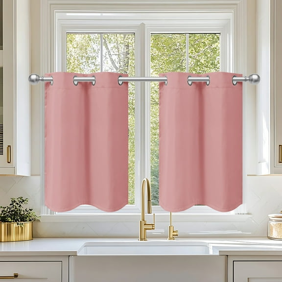 Nvzi Kitchen Blackout Curtains - 86*61cm Pink Curtains Small Window, 1 slice Window Curtains Short, High-Precision Fabric Curtains & for .