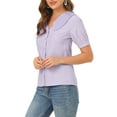 thumbnail image 4 of Allegra K Women's Pleated Collar Business Casual Top, 4 of 6