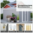 thumbnail image 2 of LZBEITEM 8'x12' Outdoor Metal Storage Shed with Floor Frame, Galvanized Steel Garden Shed, Metal Garden Tool Shed with Double Lockable Doors for Backyard Patio Lawn, Gray, 2 of 11