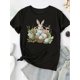 thumbnail image 3 of Plus Size Women's Casual T-Shirt with Letter Print, Round Neck, Short Sleeves - Polyester and Elastane Blend, Machine Washable - Spring/Summer Collection Tee For Adult, Men, Women, Teen, Teenager, Ad, 3 of 7