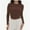 Chocolate, variant on Women's Cropped T-Shirt - Long Sleeve Slim Fitted Top for Casual, Workout & Layering | Trendy Basic Crop Top