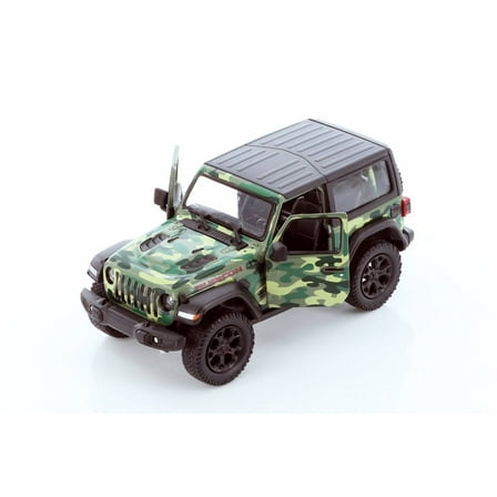 2018 Jeep Wrangler Rubicon, Camo Green - Kinsmart 5420DAB - 1/34 scale Diecast Model Toy Car (Brand New but NO BOX)