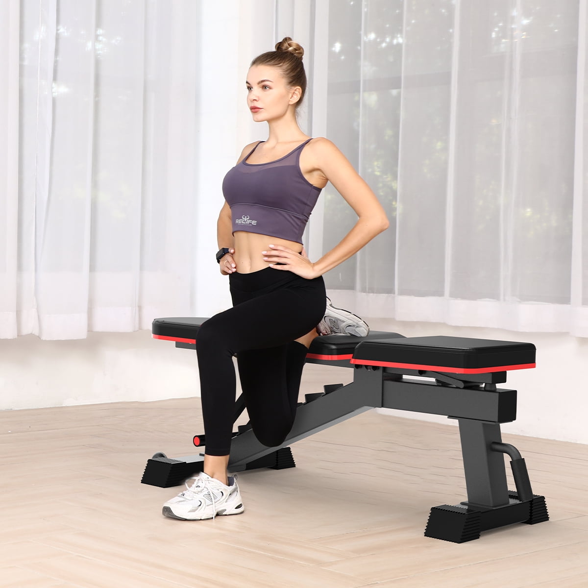 Relifesports Adjustable Weight Bench for Full Body Workout Bench Press, 660LBS Adjustable Weight Bench for Home Gym Fitness Strength Training