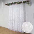 thumbnail image 2 of BalsaCircle 8x8 feet Silver Embroidered Leaves Sequined Tulle Backdrop Curtain Panel Party Events Decorations, 2 of 8