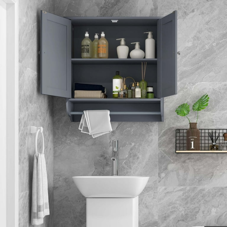 Grey towel cabinet sale