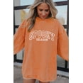 thumbnail image 5 of Casual Long Sleeve Round Neck Sweatshirt - Spooky Season Letter Graphic in Orange - [ZhiHiMeRi] | S, 5 of 7