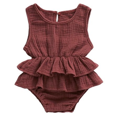 

Infant Baby Girls Sleeveless Ruffle Romper Jumpsuit Summer Outfits