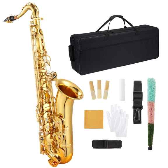 CazToi Brass Bb Tenor Saxophone with Complete Starter Kit Professional Sound for Beginners & Performers