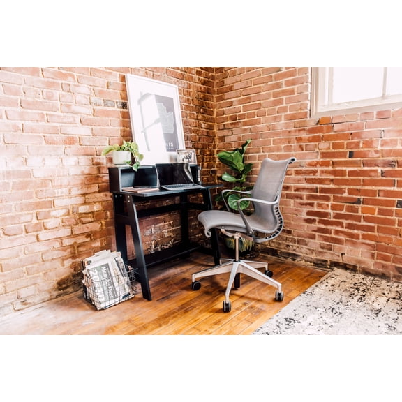 Lennox Computer Desk with Hutch, Black